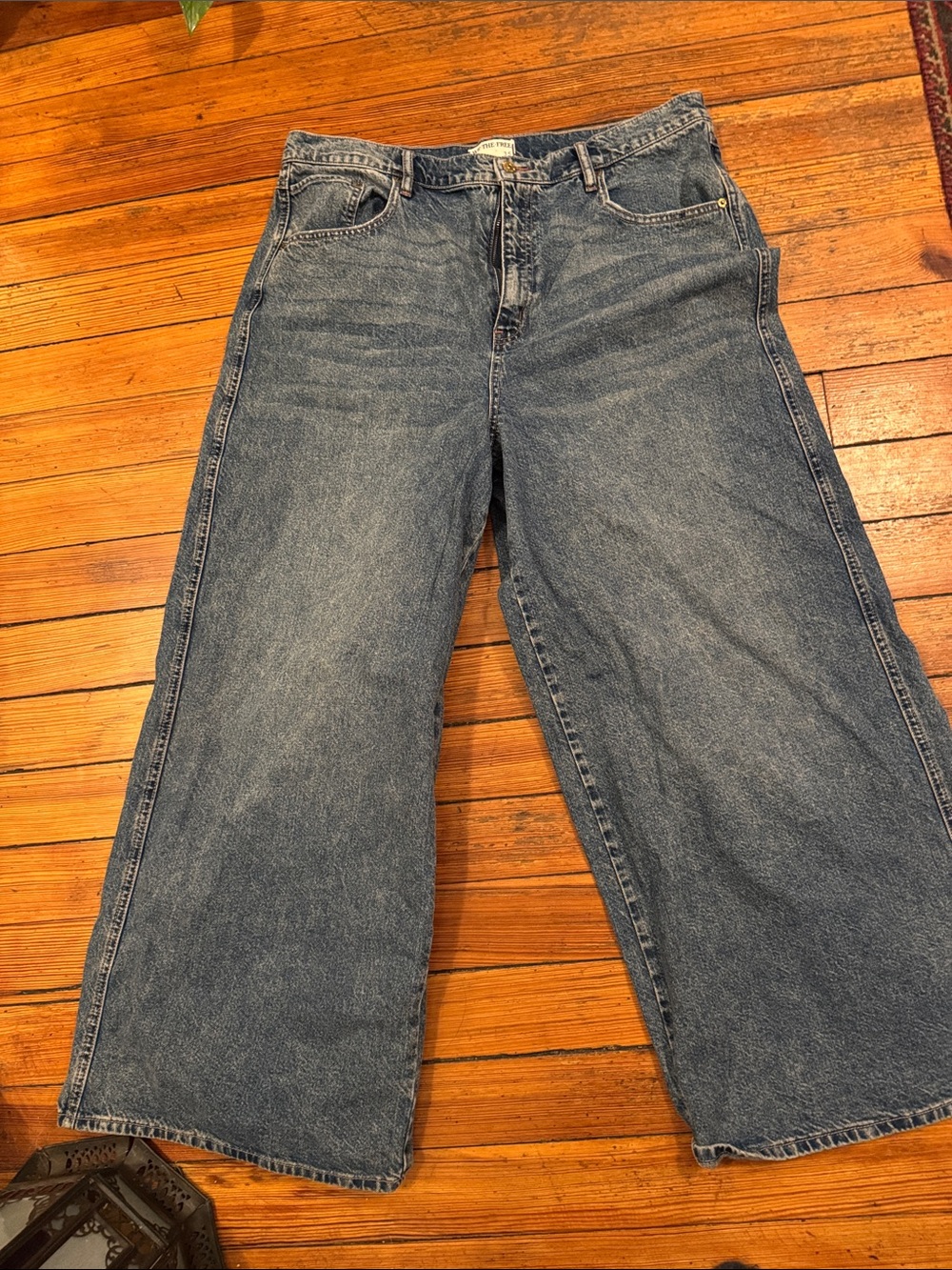 We The Free dark blue ultra wide leg denim jeans